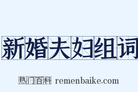 新婚夫妇组词是什么意思的图片